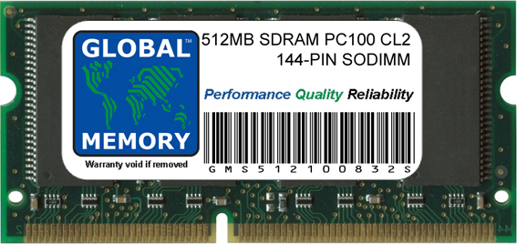 512MB SDRAM PC100 100MHz 144-PIN SODIMM MEMORY RAM FOR CLAMSHELL/SNOW IBOOK G3, POWERBOOK G3 & TITANIUM POWERBOOK G4